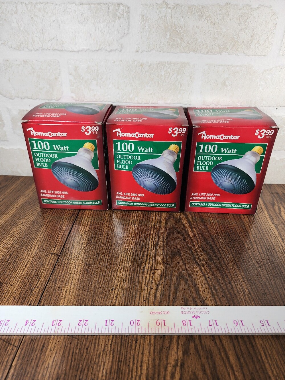 Lot of 3 - 100W Outdoor Green Flood Bulb HomeCenter NIB